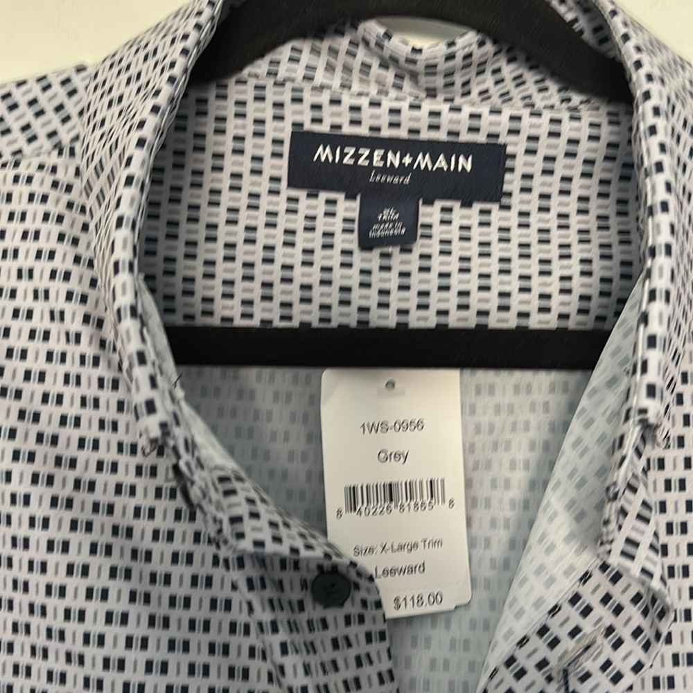 Mizzen * Main Men's Gray Patterned Shirt